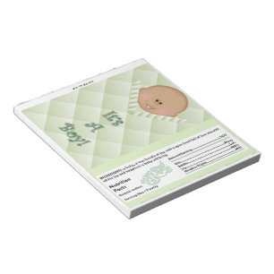 AA Baby Shower Candy Bar Wrapper Party Favor Notepad