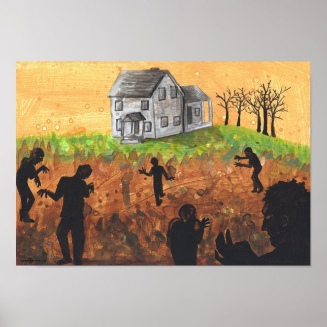 aA Bad Approach Zombie + Farm House Poster (Front)
