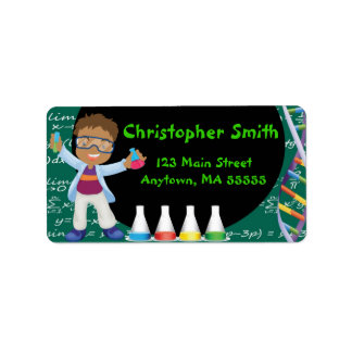 AA Boy Mad Scientist Party Address Labels