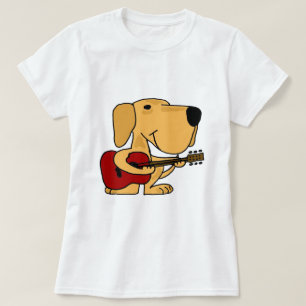AA- Cute Yellow Labrador Retriever Playing Guitar T-Shirt