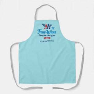 AA Fun Wives Logo Personalised Blue Apron
