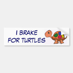 AA- I brake for turtles bumper sticker