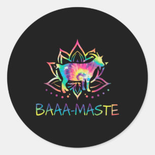Aa Maste Tie Dye Goat Yoga Lotus Mandala Humor Classic Round Sticker