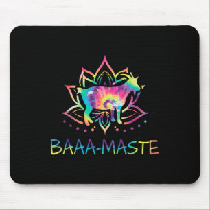 Aa Maste Tie Dye Goat Yoga Lotus Mandala Humor Mouse Mat