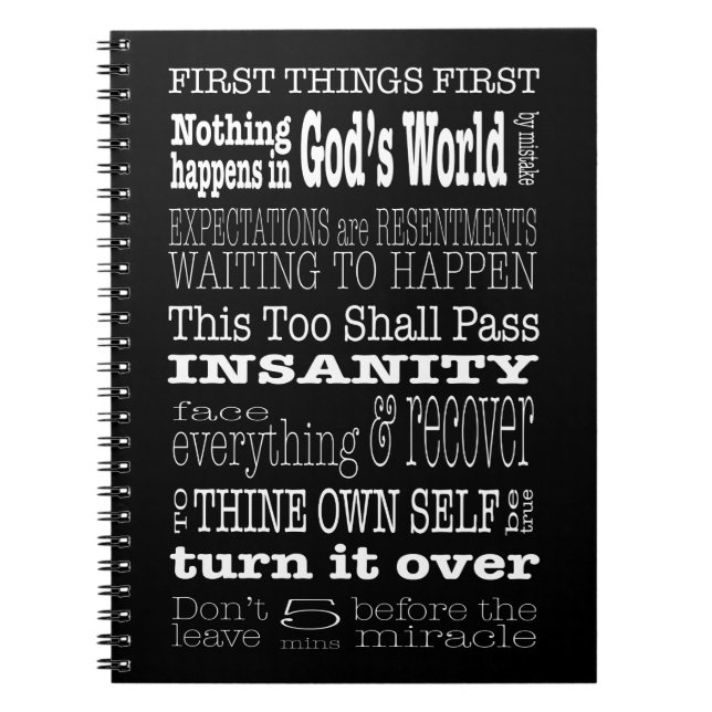 AA Sayings & Slogans 1 Notebook (Front)