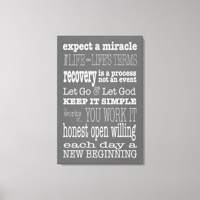 AA Sayings & Slogans 2 Canvas (Front)