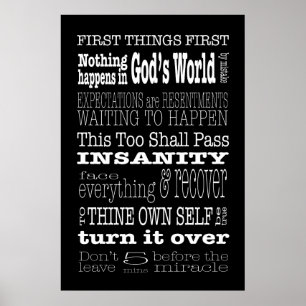 AA Slogans & Sayings 1 Poster