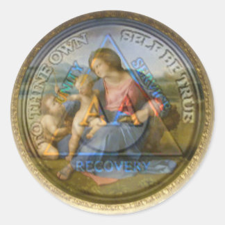 AA superimposed Classic Round Sticker