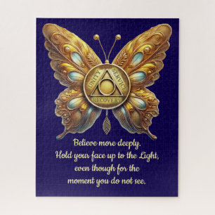 AA Symbol Butterfly Custom Recovery Prayer Jigsaw Puzzle
