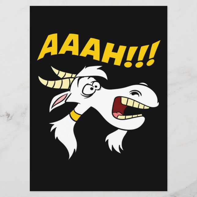 AAAH! Funny Screaming Goat Humour Meme| Goat Lover Menu (Front)