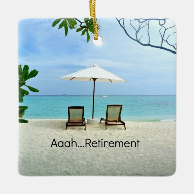 Aaah...Retirement Ceramic Ornament (Front)