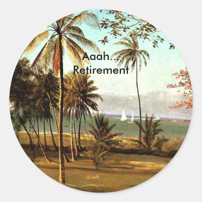 Aaah...Retirement, Florida Scene,  Classic Round Sticker (Front)