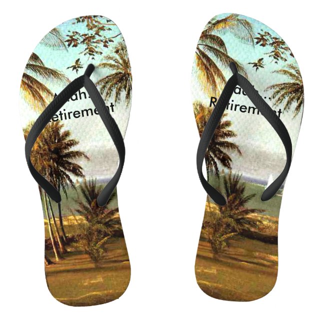 Aaah...Retirement, Florida Scene Flip Flops (Footbed)