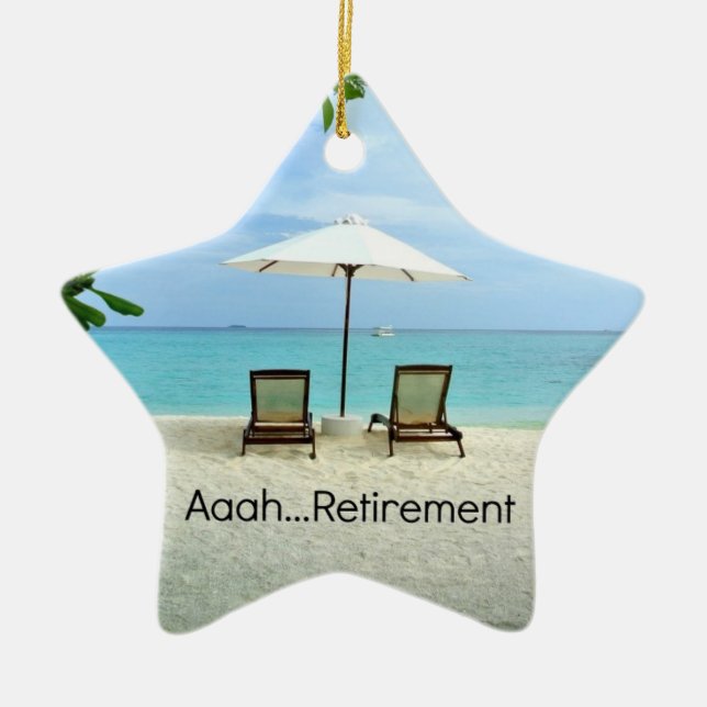 Aaah... retirement, popular design, ceramic tree decoration (Front)
