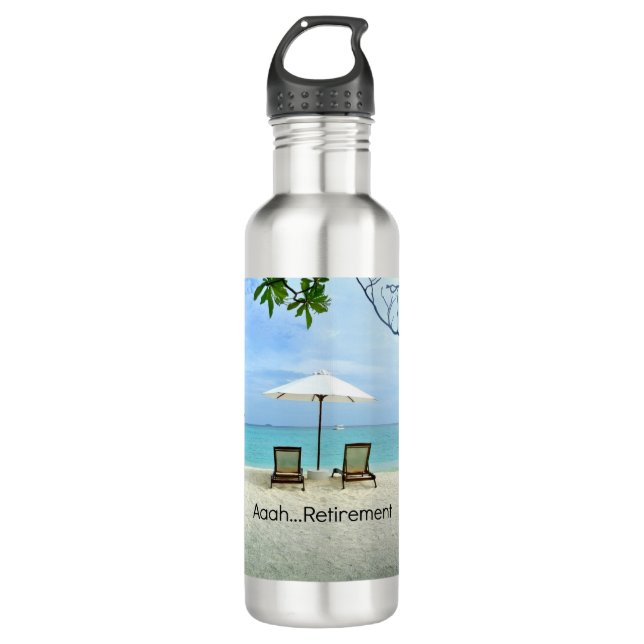 Aaah...Retirement, relaxing at the beach 710 Ml Water Bottle (Front)