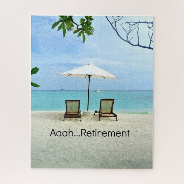 Aaah...retirement, relaxing at the beach jigsaw puzzle (Vertical)
