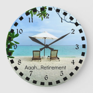 Aaah retirement...relaxing at the beach large clock