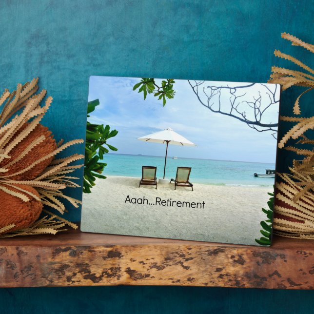Aaah...retirement, Relaxing at the Beach Plaque (Side)