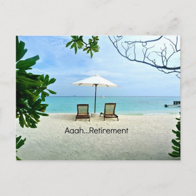 Aaah...retirement, relaxing at the beach postcard (Front)