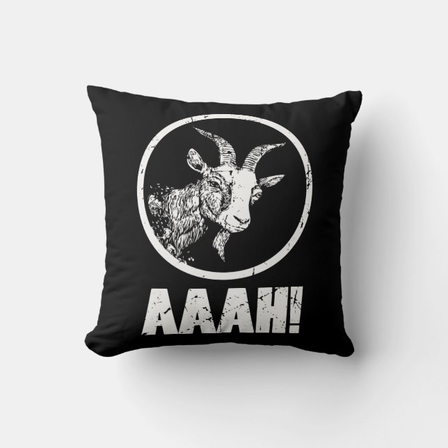 Aaah! Screaming Goat Farm Animal Cushion (Front)
