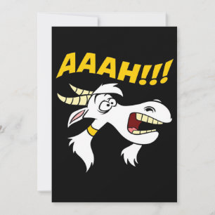 AAAH Screaming Lawnmower Cute Goat   Goat Holiday Card
