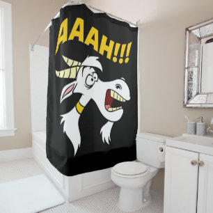 AAAH Screaming Lawnmower Cute Goat Goat Shower Curtain