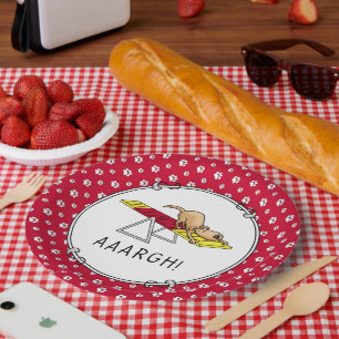 AAARGH! Funny scared nervous dog agility teeter Paper Plate