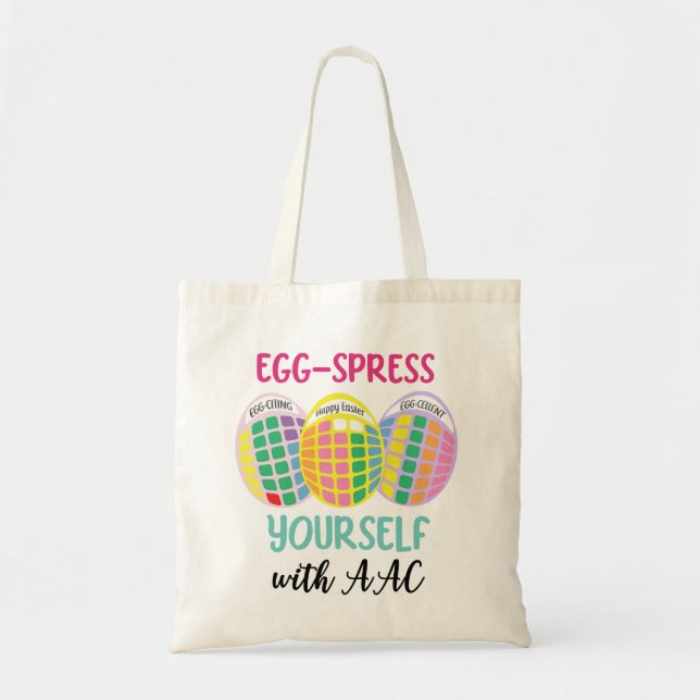 AAC reversible Easter tote 'EGG-spress yourself'  Bag (Front)