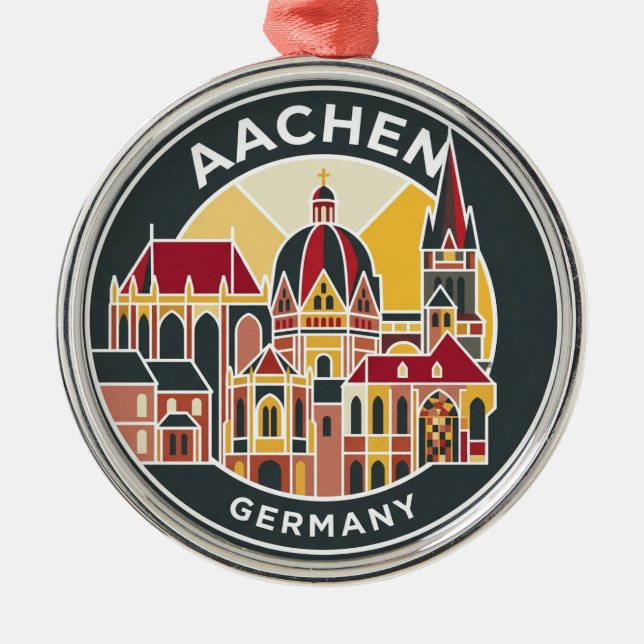 Aachen Cathedral Germany Metal Tree Decoration (Front)