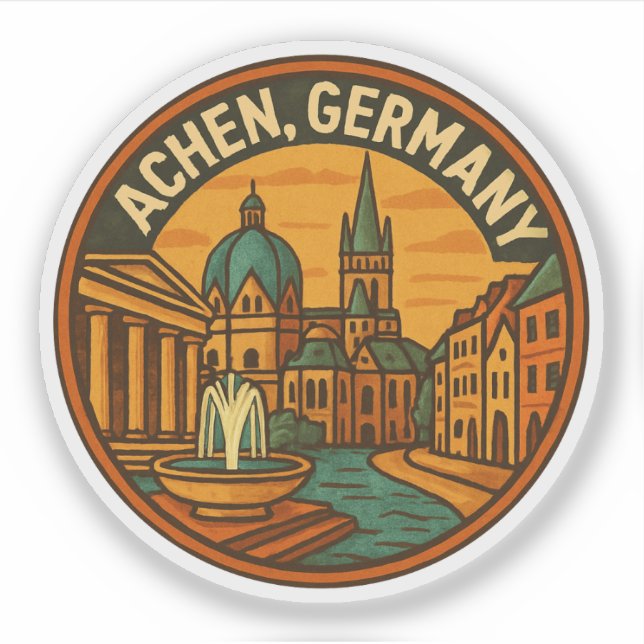 Aachen Germany Cityscape Art (Front)