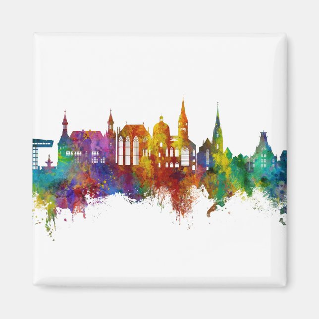 Aachen Germany Skyline Magnet (Front)