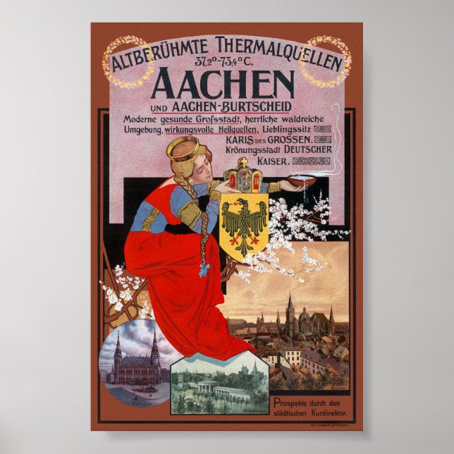 Aachen Vintage Poster Germany 1910 (Front)