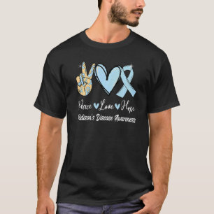 AAddisonu2019s Disease Peace Love Hope Light Blue  T-Shirt