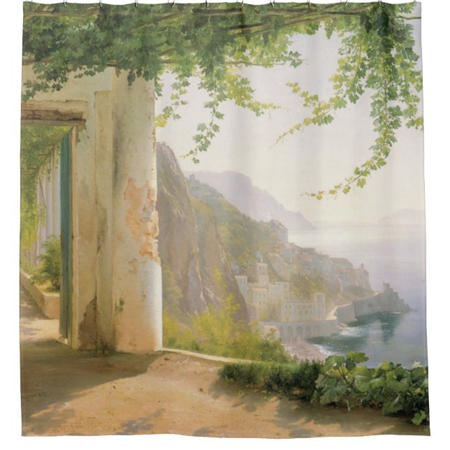 Aagaard Loggia Amalfi Italy Painting Shower Curtain (Front)