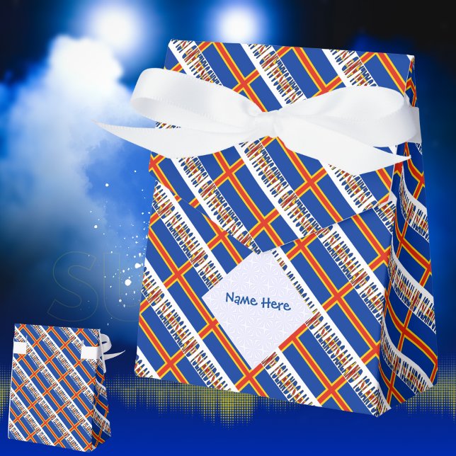 Aaland Islands Ålander Flag Tiled Blue Personal Favour Box (Creator Uploaded)