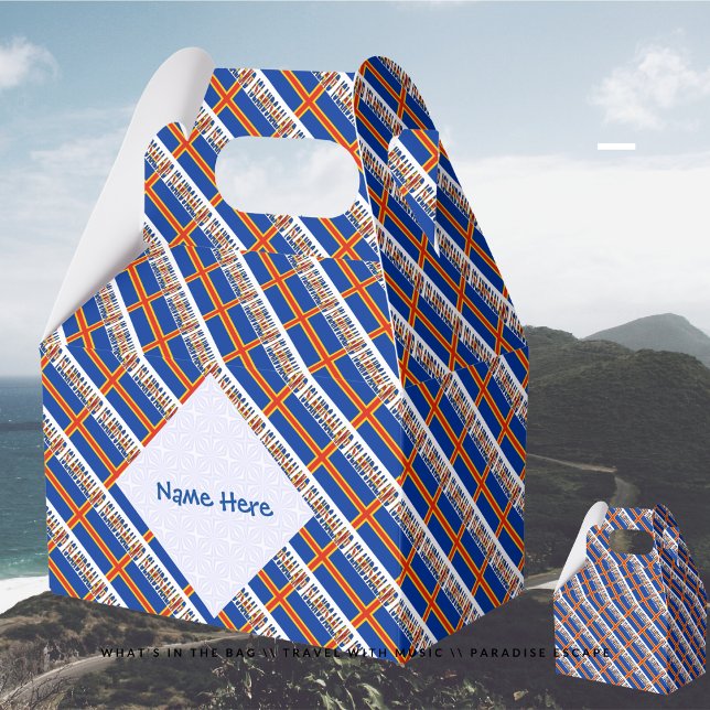 Aaland Islands Ålander Flag Tiled Blue Personal Favour Box (Creator Uploaded)