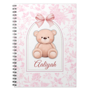Aaliyah Custom Pink Teddy Bear Nursery Design Notebook