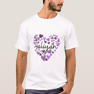 Aaliyah, purple hearts T-Shirt