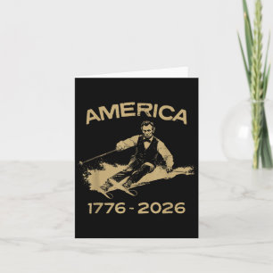 Aamerica 1776 2026 16th President Skiing President Card