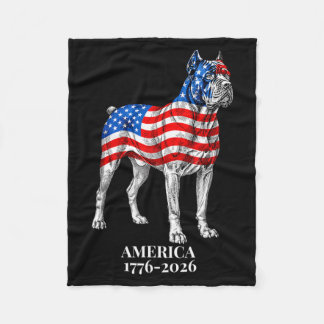 Aamerica 1776-2026 Cane Corso Dog Aamerican Flag Fleece Blanket