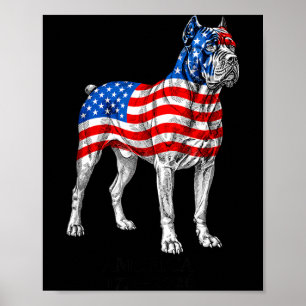 Aamerica 1776-2026 Cane Corso Dog Aamerican Flag Poster