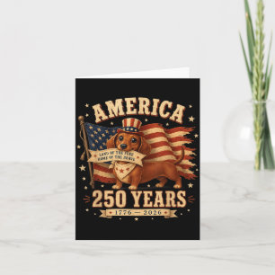 Aamerica 250 Years Patriotic Usa Dachshund Dog Mum Card