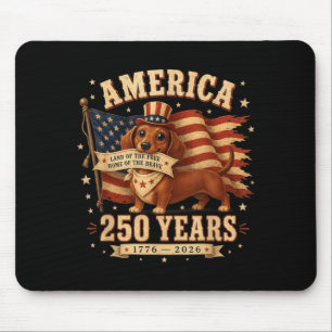 Aamerica 250 Years Patriotic Usa Dachshund Dog Mum Mouse Mat
