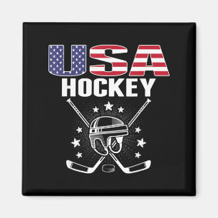 Aamerica Ice Hockey Fans Jersey Usa Flag Support Magnet