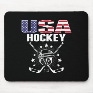 Aamerica Ice Hockey Fans Jersey Usa Flag Support Mouse Mat
