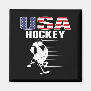Aamerica Ice Hockey Lovers Jersey - Usa Flag Magnet