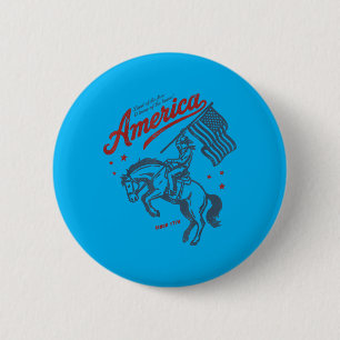Aamerica Land Of The Home Of The Brave Rodeo 6 Cm Round Badge