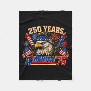 Aamerica Retro 250 Year Anniversary Usa 1776-2026 Fleece Blanket