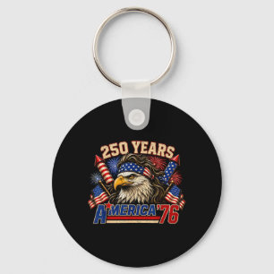 Aamerica Retro 250 Year Anniversary Usa 1776-2026 Key Ring