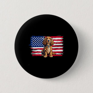 Aamerican Flag Er Spaniel Dog Animal 4th Of July 6 Cm Round Badge